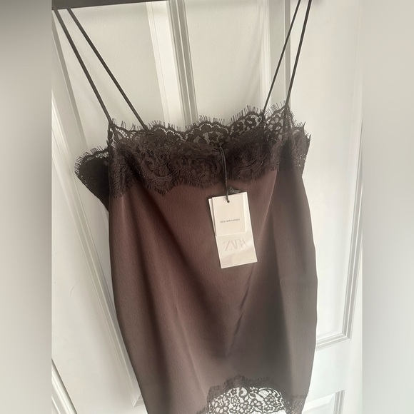 ZARA SATIN EFFECT LACE TOP ZW COLLECTION - Picture 3 of 16